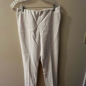 Adrianna Papell White Dress Pants with Creased Design